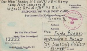 1944 USA - GERMANY…1944 POW POST CARD..
