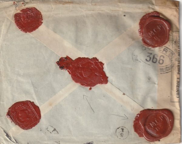 1916  PORTUGAL - FRANCE…WW1 REGISTERED, CENSORED & WAS SEALS.. [23046] - Image 2