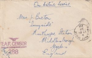 1944 ICELAND - GB…RAF POST OFFICE