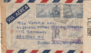 1943 SPAIN - USA…INTERCEPTED IN BERMUDA..