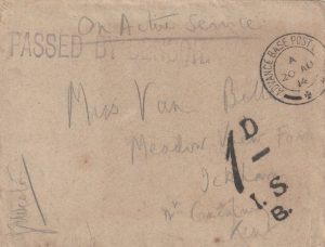 1914 FRANCE - GB..VERY EARLY MAIL & TAXED..