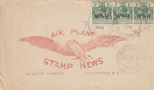1919 BRITISH HONDURAS - USA..AIR PLANE STAMP NEWS..