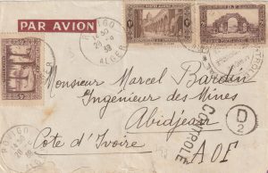 1939 ALGERIA - IVORY COAST…VERY EARLY WW2 CENSORSHIP..