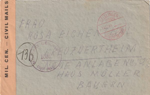 1945 GERMANY..D.P. CAMP to D.P. CAMP..