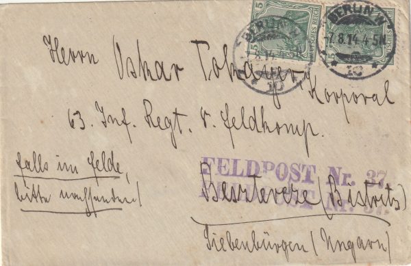 1914 GERMANY..BERLIN TO LIEBENBURGEN…