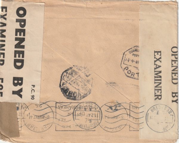 1941 PORTUGAL - GREECE..INTERCEPTED in GIBRALTAR.. [23082] - Image 2