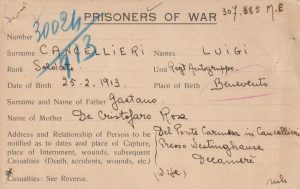 1941  EAST AFRICA(ERITREA)... WW2 POW NOTIFICATION CARD….
