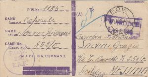 19EAST AFRICA (KENYA) - ITALY...WW2 DECAPITATED CAPURED ITALIAN STATIONARY USED FOR POW MAIL..