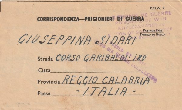 1943 SOUTH AFRICA - ITALY…WW2 ITALIAN POW..