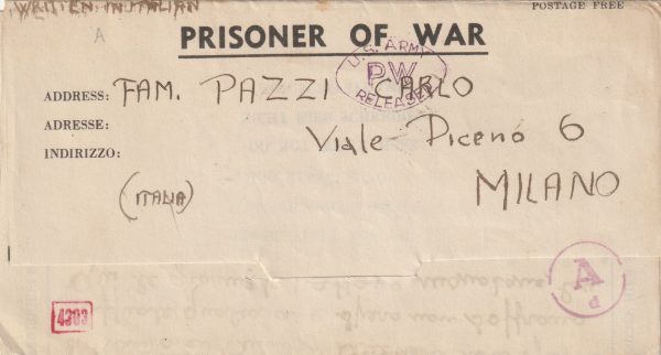 1944 ALGERIA - ITALY..USA PRINTED PRISONER of WAR LETTER SHEET..
