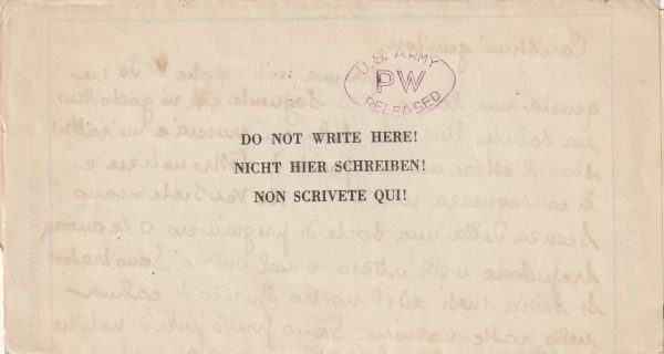 1944 ALGERIA - ITALY..USA PRINTED PRISONER of WAR LETTER SHEET.. [23103] - Image 2