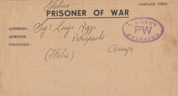 1945  ALGERIA - ITALY..USA PRINTED PRISONER of WAR LETTER SHEET..