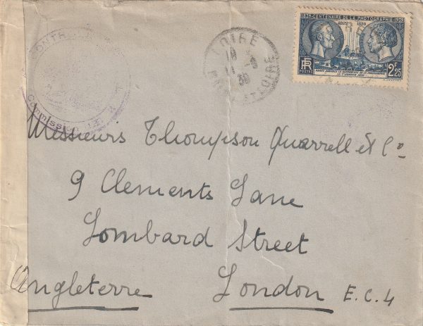 1939  FRANCE - GB..EARLY WW2 CENSORSHIP..