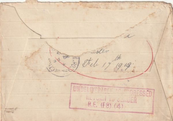 1919  GB - FRANCE - GB…R.A.F. & RETURNED TO SENDER.. [23127] - Image 2