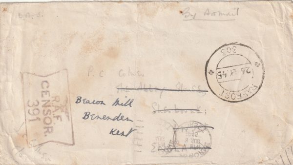 1945 BURMA - GB…RAFPOST 303 RAMREE ISLAND..