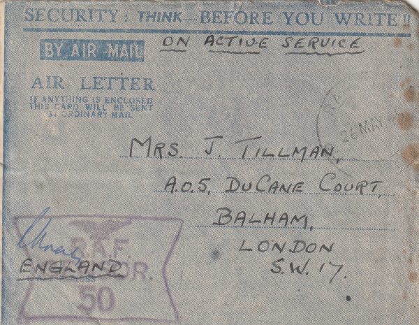 1945 BURMA - GB..RAF CENSOR 50 (R 17)…