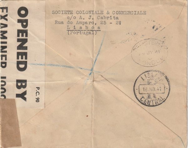 1941 PORTUGAL - GB..REGISTERED CENSORED.. [23138] - Image 2