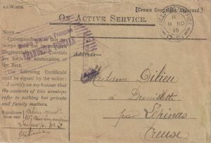 1915 FRANCE..HONOUR ENVELOPE 51st HIGHLAND DIVISION..