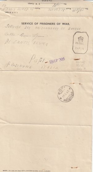 1945  INDIA - ITALY…CAMP BAIRAGARTH / BHOPAL..