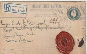 1921  G.B. - CANADA …ROYAL MILITARY COLLEGE of CANADA..