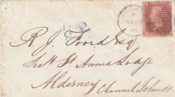 1865 G.B. - ALDERNEY(CHANNEL ISLANDS)…MASONIC..