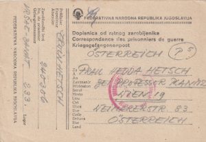 1948 YUGOSLAVIA - AUSTRIA..POW MAIL..