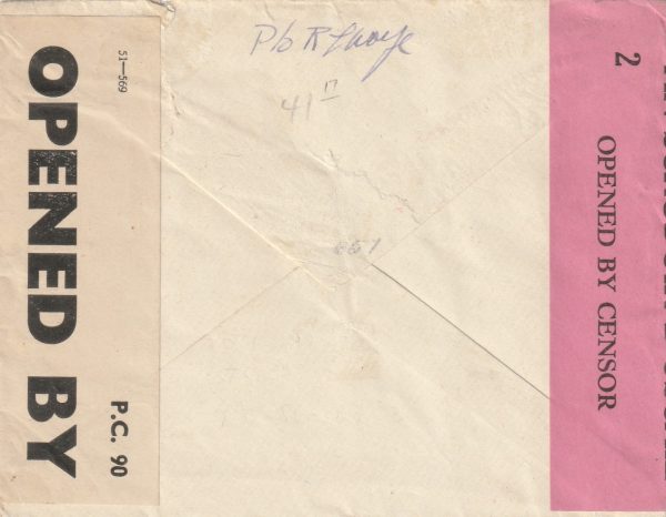 1942-45  IRELAND - USA...WW2 DOUBLE CENSORED INTERNMENT MAIL.. [23185] - Image 2