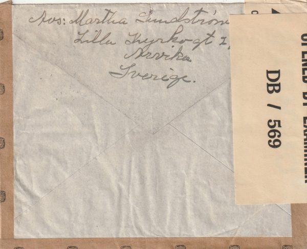 1943 SWEDEN - CANADA…NORWEGIAN ? INTERNED IN CAMP 42.. [23186] - Image 2