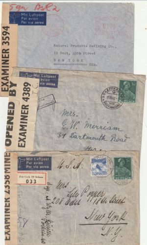 1941 SWITZERLAND - USA..CENSORED IN BERMUDA with GB LABELS..