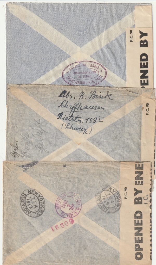 1941 SWITZERLAND - USA..CENSORED IN BERMUDA with GB LABELS.. [23187] - Image 2