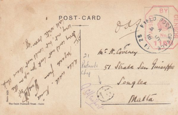 1918  EGYPT - MALTA..ABASSIA AREA..