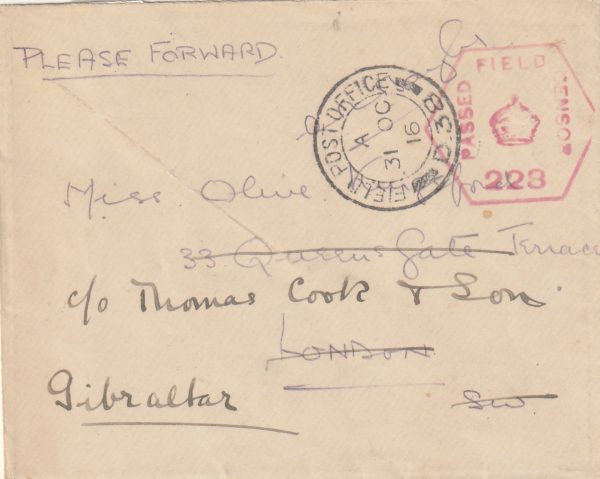 1916 FRANCE - GB - GIBRALTAR..THOMAS COOK..