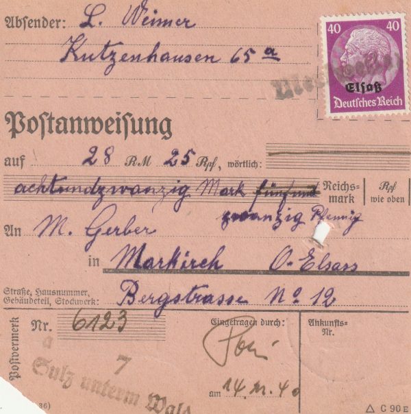 1940  GERMANY…OCCUPATION ALSACE & LORRAINE..