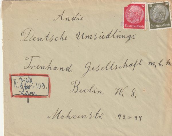 1940  POLAND - GERMANY..HAND DRAWN REGISTERED..