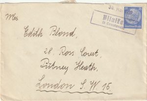 1939  GERMANY - GB…BOXED TOWN CANCEL..