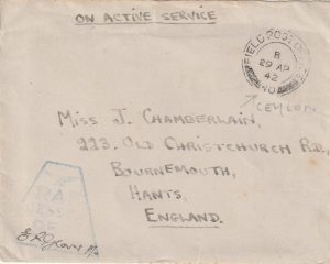1942  CEYLON - GB…RAF CENSOR 955 (R10)..