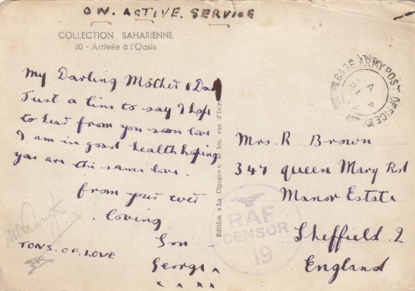 1943 ALGERIA - GB…RAF CENSOR ..