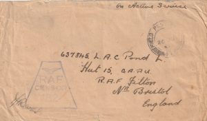 1941 SIERRA LEONE- - GB…CENSORED TO RAF FILTON..