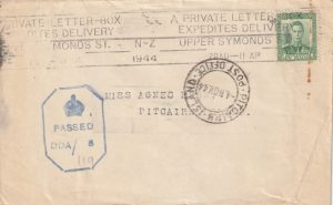 1944 NEW ZEALAND - PITCAIRN Is..WW2 CENSORED..