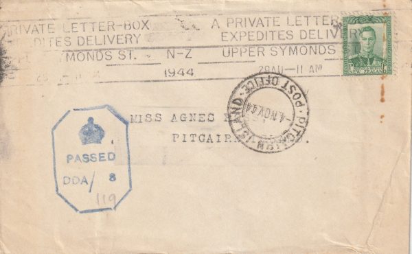 1944 NEW ZEALAND - PITCAIRN Is..WW2 CENSORED..