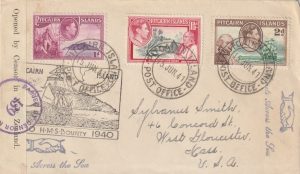 1941 PITCAIRN Is. - USA..HANDS ACROSS THE SEA & CENSORED..