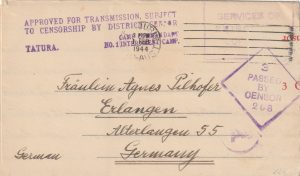 1944 AUSTRALIA - GERMANY..WW2 POW MAIL..