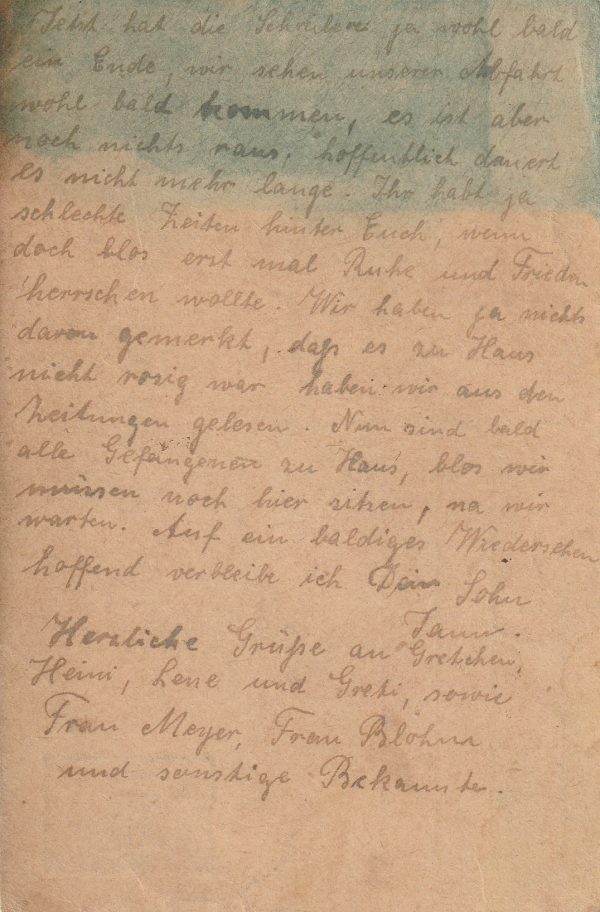 1919 PORTUGUESE COLS(AZORES) - GERMANY..WW1 CIVIL INTERNEE.. [23245] - Image 2