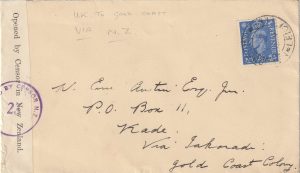 1942-43  GB - GOLD COAST APPARENTLY VIA N.Z..