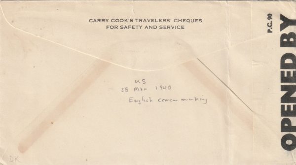 1940 USA - NETHERLANDS..WAGONS LITS - COOk.. [23264] - Image 2