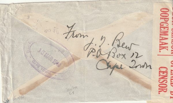 1940 SOUTH AFRICA - NETHERLANDS..COOK - WAGONS - LITS.. [23265] - Image 2