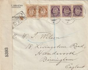 1919 NORWAY - GB..POST WAR CENSOR..
