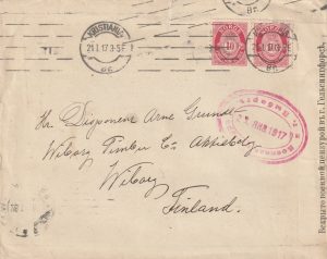 1917 NORWAY - FINLAND..WW1 CENSORSHIP..