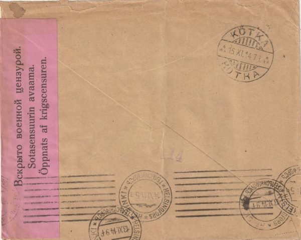 1914 NORWAY - FINLAND..WW1 CENSORSHIP.. [23275] - Image 2