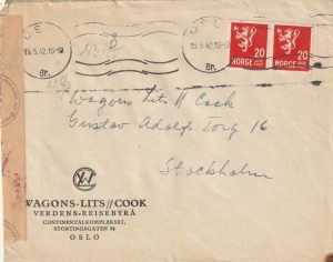 1942 NORWAY - SWEDEN..WW2 WAGONS-LITS/COOKS..